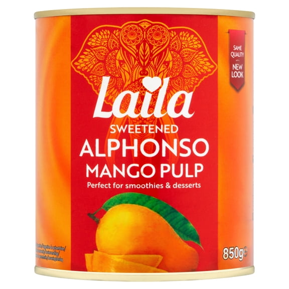 Laila Alphonso Mango Pulp 850G, Imported from Britain