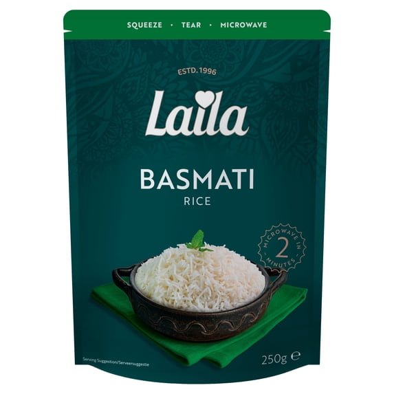 Laila Basmati Microwave Rice 250g, Imported from Britain