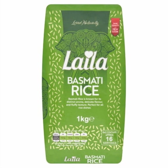 Laila Basmati Rice 1kg, British Import (Pack of 3)