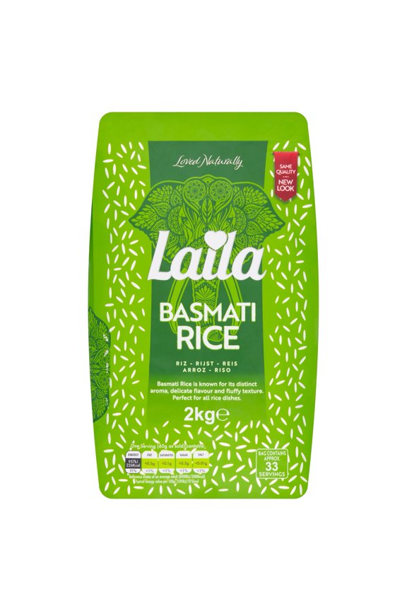 Laila Basmati Rice 2Kg, Imported from Britain