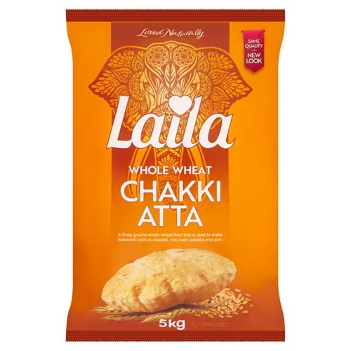 Laila Gold Chakki Atta 5kg, British Import (Pack of 2)