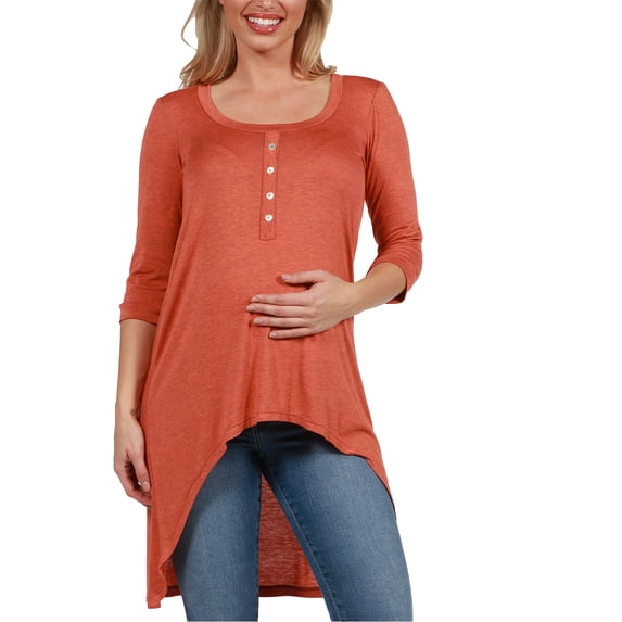 Laila Henley Style Maternity Tunic Top