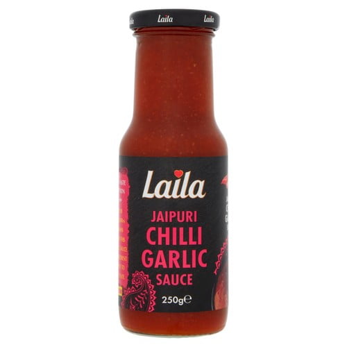 Laila Jaipuri chilli Garlic Sauce 250g, British Import (Pack of 2)