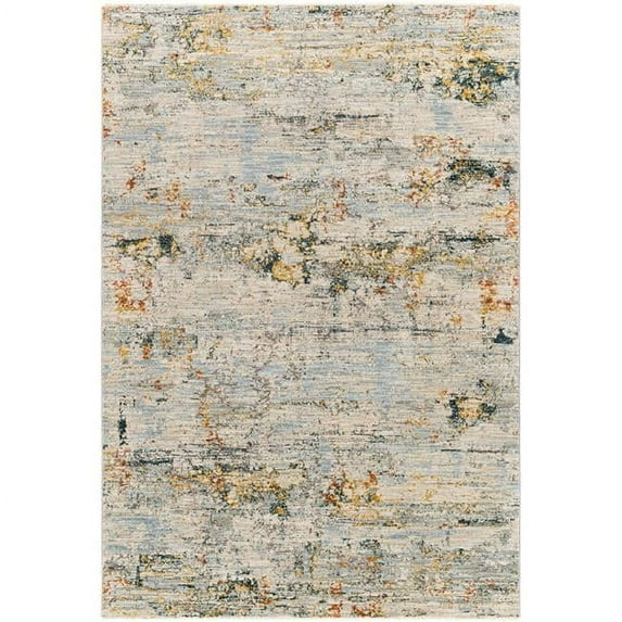 Laila LAA-2300 5'3" Round Rug Navy/Teal/Clay/Camel/Wheat/Gray/Beige/Taupe/Cream