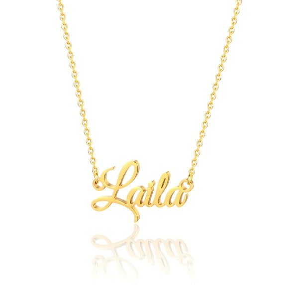 Laila Name Necklace Personalized, Gold Plated Custom Name Necklace Charm Jewelry Gift for Women