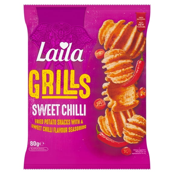 Laila Sweet chilli grills 80g, Imported from Britain
