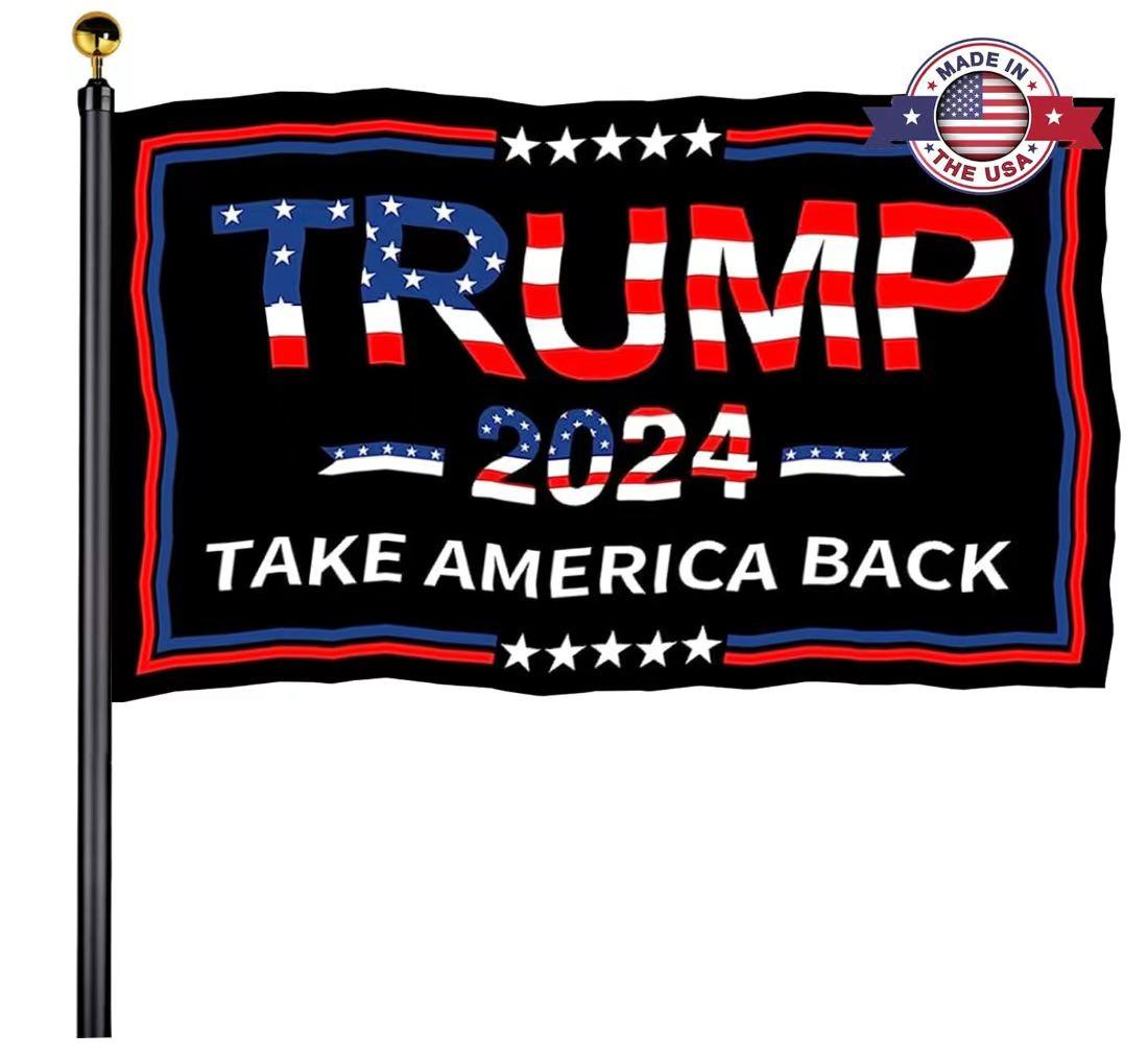 Laimis Trump 2024 Outdoor Flag Double Sided 3 Ply Heavy Duty, Take