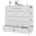 thumbnail image 1 of LainTene Fabric Dresser with 12 Drawers Dresser for Bedroom Chests of Drawers Storage Tower for Living Room, White, 1 of 10