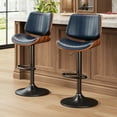 thumbnail image 1 of LainTene Set of 2 Swivel Bar Stools with Bentwood Back, Adjustable PU Leather Bar Chairs for Kitchen Island, Counter or Dining Room, Black, 1 of 8