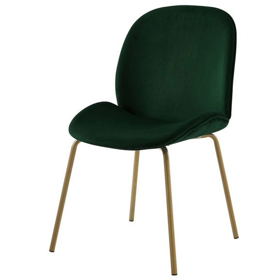 Posh Living AD196-02HG2-UE Lainey Armless Upholstered Dining Chairs, Hunter Green Velvet