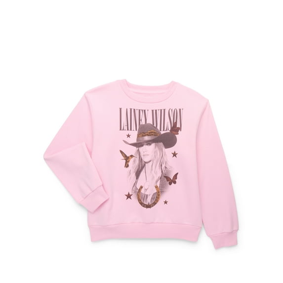 Lainey Wilson Girls Butterflies Graphic Sweatshirt, Sizes 4-16