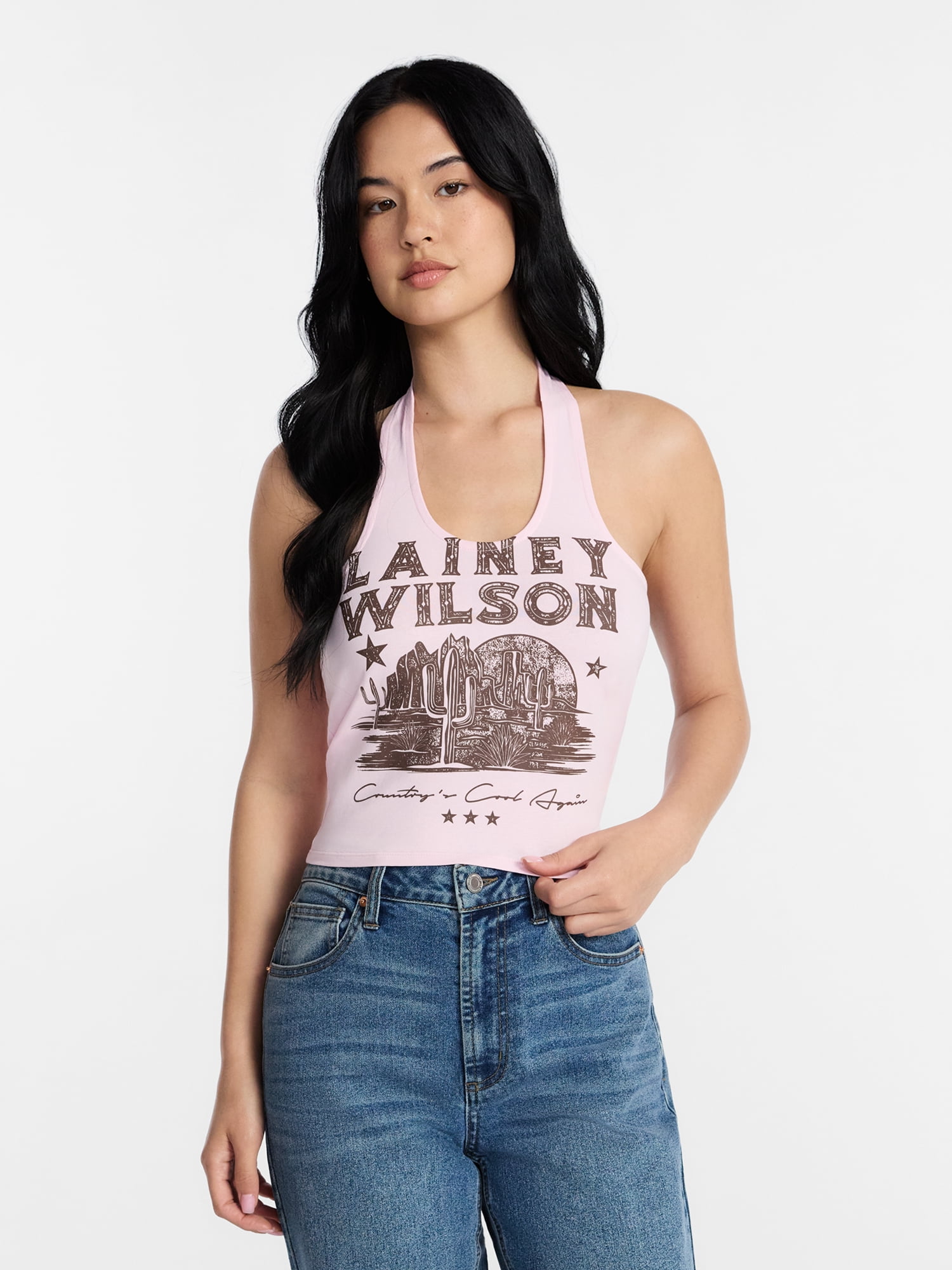 Lainey Wilson Women's and Women's Plus Graphic Halter Top, Sizes XXS-XXL
