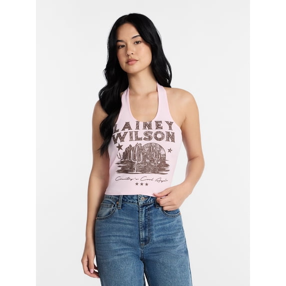 Lainey Wilson Women's and Women's Plus Graphic Halter Top, Sizes XXS-XXL