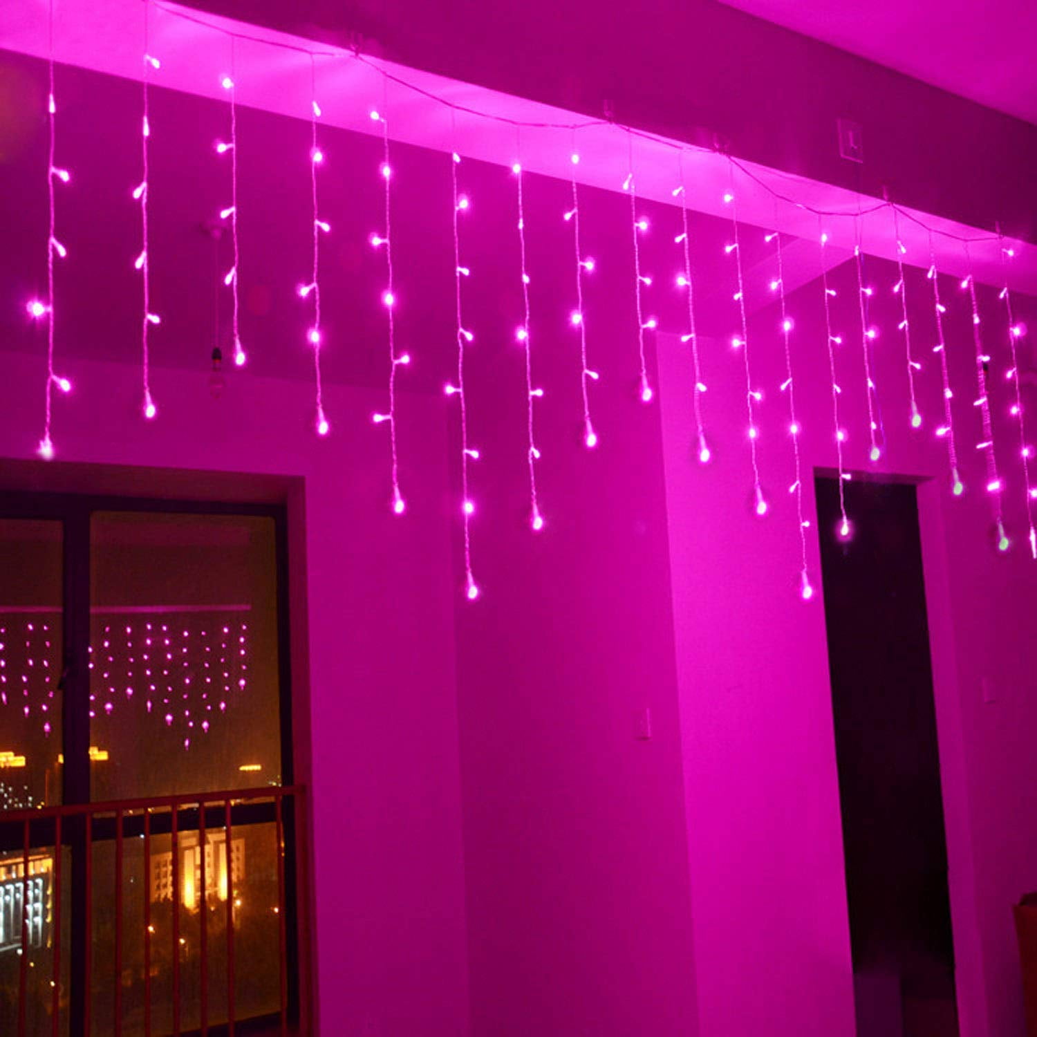 NOVADEAL 96-LED 11ft Fairy Curtain String Light – Warm White, 8 Modes With Memory, IP44 Waterproof For Indoor/Outdoor, Garden, Patio, Christmas