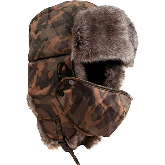 Lainin Winter Outdoor Trapper Hat, Russian Ushanka Trooper Aviator Ski Hat Earflap with Mask for Men & Women