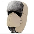 thumbnail image 1 of Lainin Winter Outdoor Trapper Hat, Russian Ushanka Trooper Aviator Ski Hat Earflap with Mask for Men & Women, 1 of 14