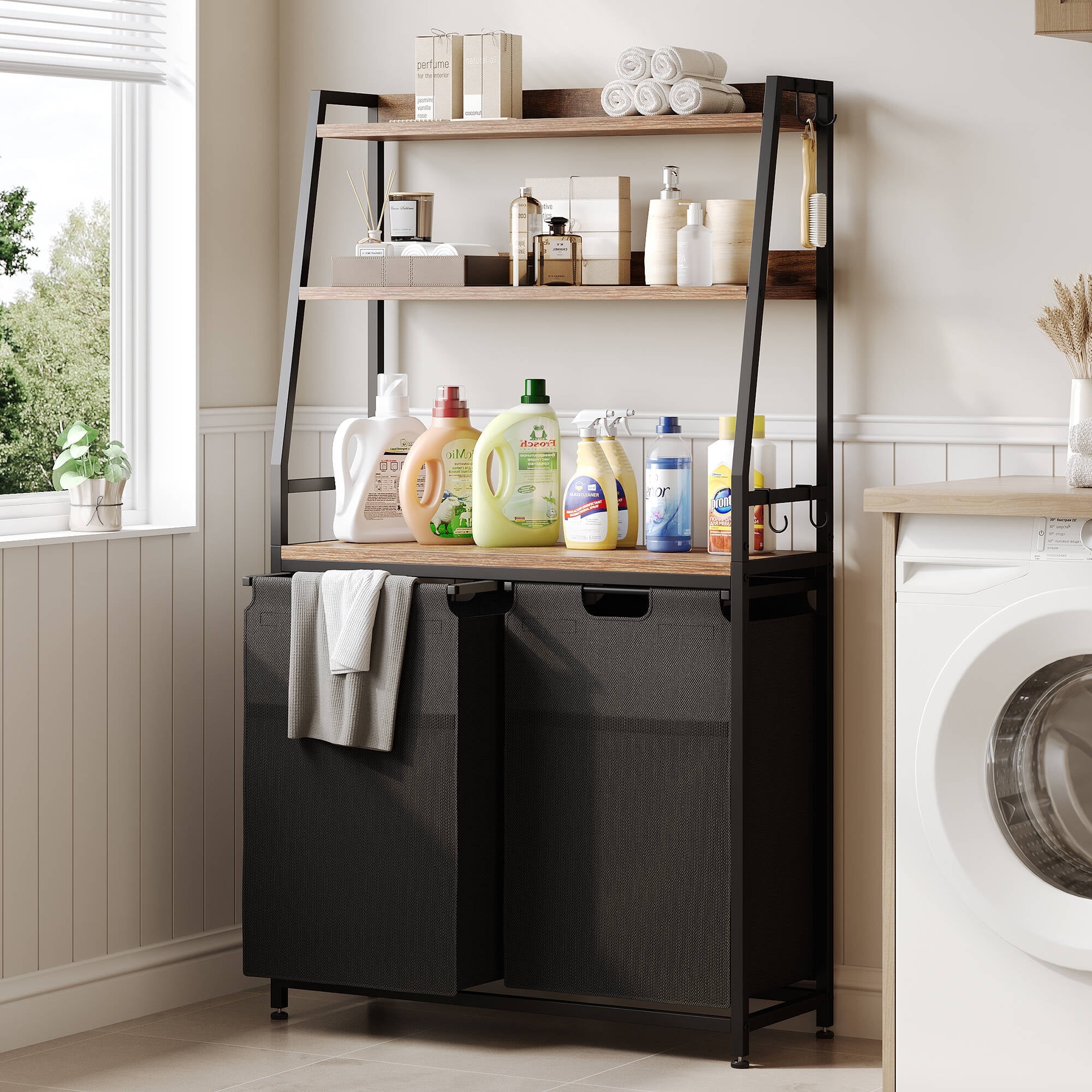 Laintene 2-Section Laundry Hamper – 170L Freestanding Laundry