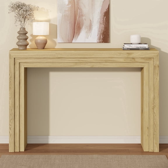 Laintene Oak Entryway Table, 43" farmhouse Console Table for Living Room, Narrow Sofa Table Behind the Couch, Accent Table for Hallway, Foyer, Entrance