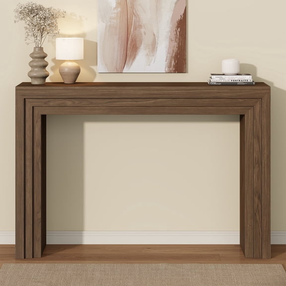 Laintene 43" Entryway Table, Modern Console Table with Storage, Narrow Sofa Table Behind the Couch, Accent for Living Room, Hallway Foyer, Entrance, Walnut