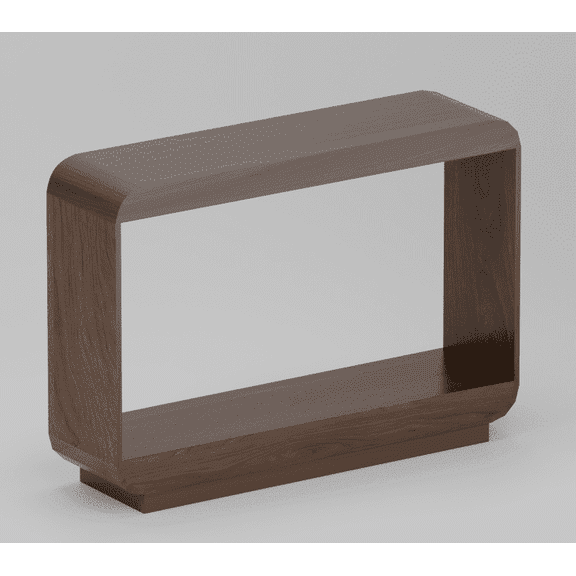 Laintene Console Sofa Table, Wood Curved Couch Table Behind Sofa, Open Shelf, Farmhouse Entryway Tables for Hallway Storage, Walnut