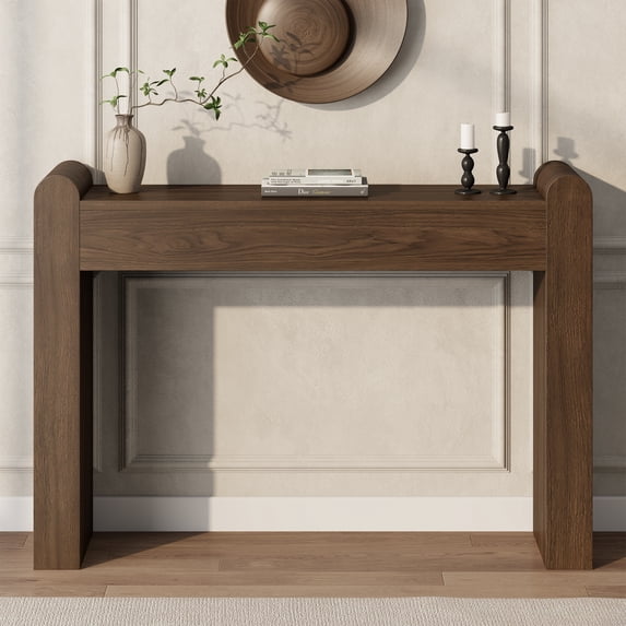 Laintene Console Table for Entryway, 47" Arc Sofa Table Behind Couch, Farmhouse Entryway Table for Living Room, Hallway, Entrance, Foyer, Home Decor, Rustic Walnut