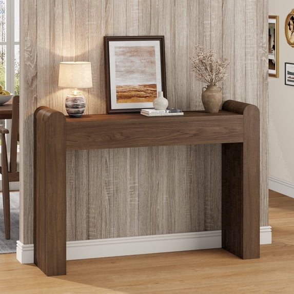 Laintene Console Table for Entryway, 47" Arc Sofa Table Behind Couch, Farmhouse Entryway Table for Living Room, Hallway, Entrance, Foyer, Home Decor, Rustic Walnut