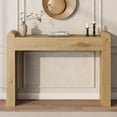 thumbnail image 1 of Laintene 47" Entryway Table, Curved Console Tables for Entryway, Rustic Farmhouse Sofa Table Behind Couch, Wooden Hallway Accent Table for Living Room, Entrance, Natural, 1 of 9