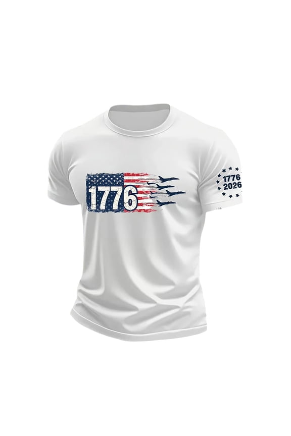 American Flag Men's 4th of July Summer Shirt Patriotic Print Crew Neck Short Sleeve Daily Wear Casual Top