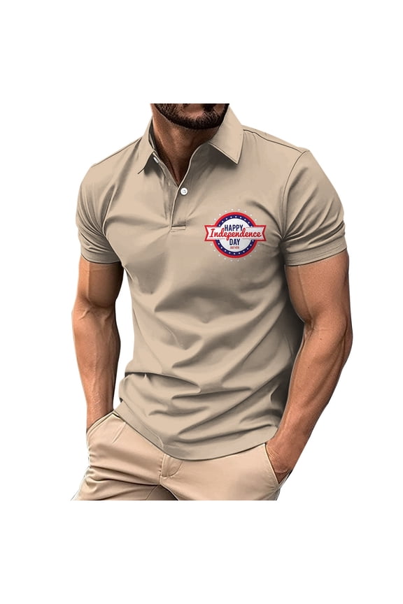 American Flag Polo Shirt for Men Patriotic 4th of July Summer Collared Short Sleeve Button Tee Tops Gifts for Independence Day