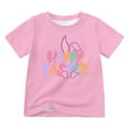 thumbnail image 1 of Laipiong Easter Shirts for Kids Boys Girls 2026 Funny Rabbit Egg Letter Graphic Short Sleeve Tops Trendy Casual Round Neck Classic Fit Tees, 1 of 5