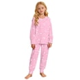 thumbnail image 1 of Laipiong Girls 2 Piece Pajama Sets Cute Printed Long Sleeve Crewneck Tops and Elastic Waist Pants Outfits Comfortable Loose Sleepwear Outfits, 1 of 6