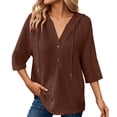 thumbnail image 1 of Laipiong Hoodies for Women Waffle Knit Half Sleeve Button Front Solid Color Pullover Tops 2026 Y2k Spring Casual Loose Fit Sweatshirts, 1 of 6