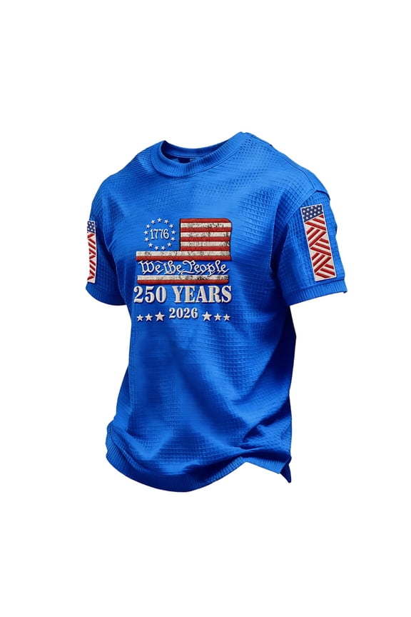 Men's American Flag Graphic Summer Casual Top 4th of July Patriotic Design Crew Neck Short Sleeve Daily Wear Tee