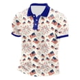 thumbnail image 1 of Laipiong Men's Patriotic Regular Fit Polo Shirt American Flag Pattern Short Sleeve For 4th Of July Daily Outdoor Wear, 1 of 3