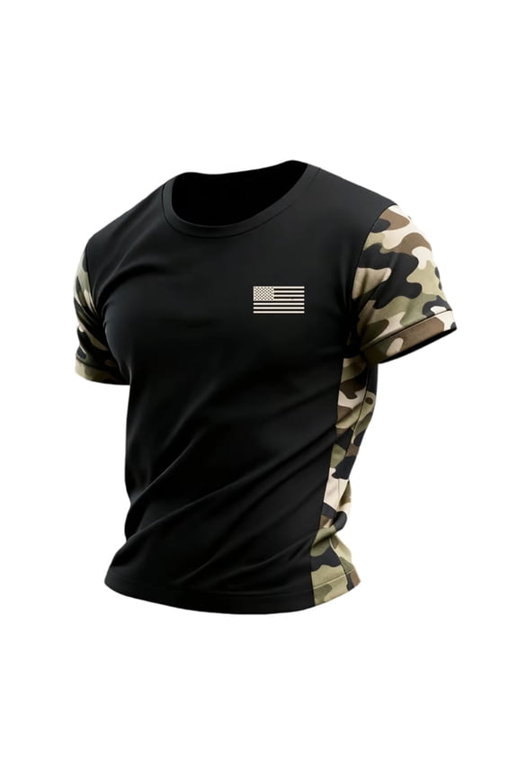 Men's Summer American Flag Shirt, 4th of July Patriotic Print Breathable Casual Daily Wear Top