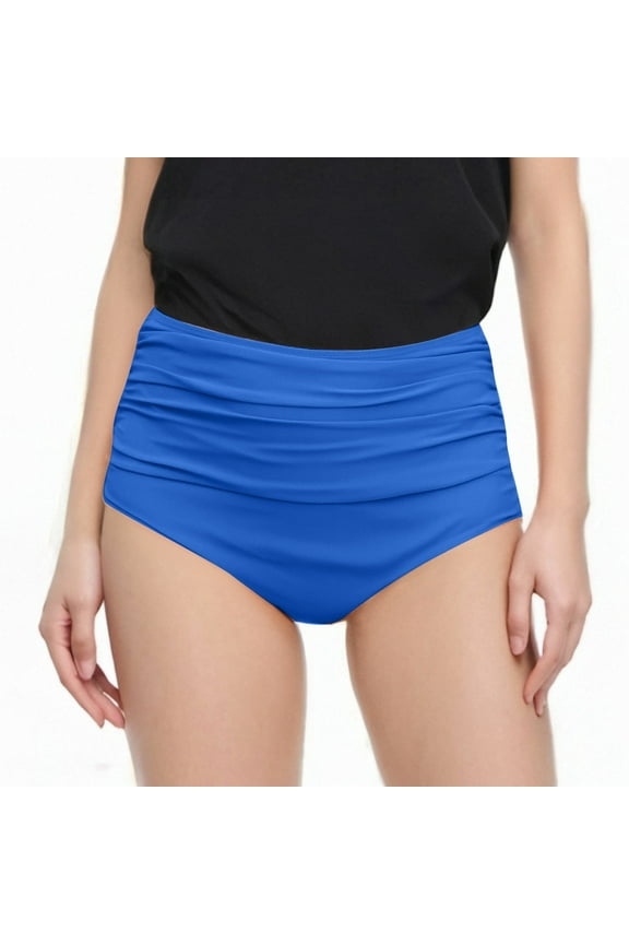 Swim Shorts for Women Summer Fashion Quick Dry Ruffled Bow High Waisted Triangle Bikini Bottoms Beach Vacation Split Swimsuits