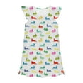 thumbnail image 1 of Laipiong Toddler Easter Dresses Kids Girls Funny Cute Bunny Egg Graphic Print Shoer Sleeve V-Neck Happy Easter Gifts Outfits Clothes, 1 of 2