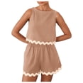thumbnail image 1 of Laipiong Women's 2 Piece Shorts Set Summer Beach Casual Sleeveless Cropped Tank Top High Waist Outfits Soft Comfy Tracksuit women's 2 piece outfits, 1 of 6
