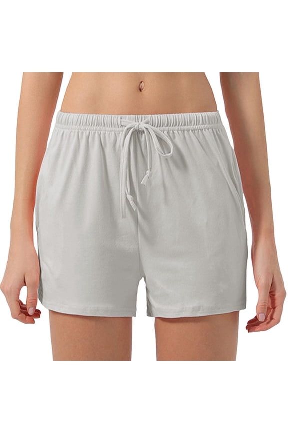 Laipiong Women's Shorts Casual Stretch Waisted Solid Running Comfortable Basic Elastic Athletic Vacation Clothes