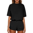 thumbnail image 1 of Laipiong Womens 2 Piece Short Sets Lightweight Summer Casual Solid Tops and Shorts Suits Trendy Loose Fit Workout Outfits short sets for women 2 piece, 1 of 5