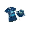 thumbnail image 1 of Lairauiy Baby Toddler Boys Swimsuit Infant Girl Swimsuits 6 12 18 24M 2T 3T 4T 5T Bathing Suit Swimwear 3Pcs Set Rash Guard Hat, 1 of 9