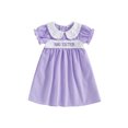 thumbnail image 1 of Lairauiy Kids Girls Summer Plaid Dress Letter Embroidery Short Sleeve A-Line Dress for Toddler Cute Clothes, 1 of 9