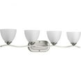 thumbnail image 1 of Laird Collection Four-Light Brushed Nickel Etched Glass Traditional Bath Vanity Light, 1 of 2