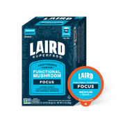 Laird Superfood Focused Energy Medium Roast Coffee Pods with Functional Mushrooms, Single Serve Coffee Pods, 10 Count