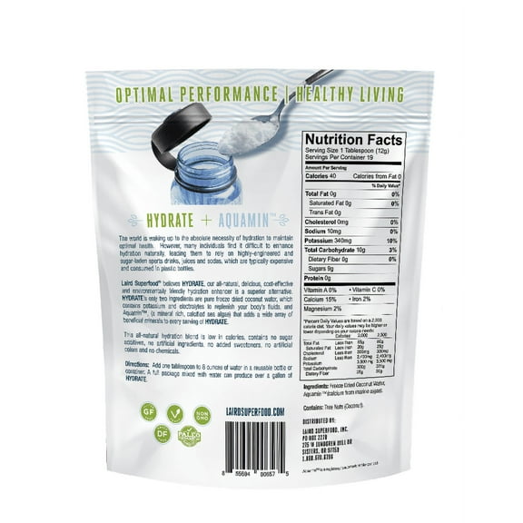 Laird Superfood Hydrate Coconut Water Mix, Original, 8 oz