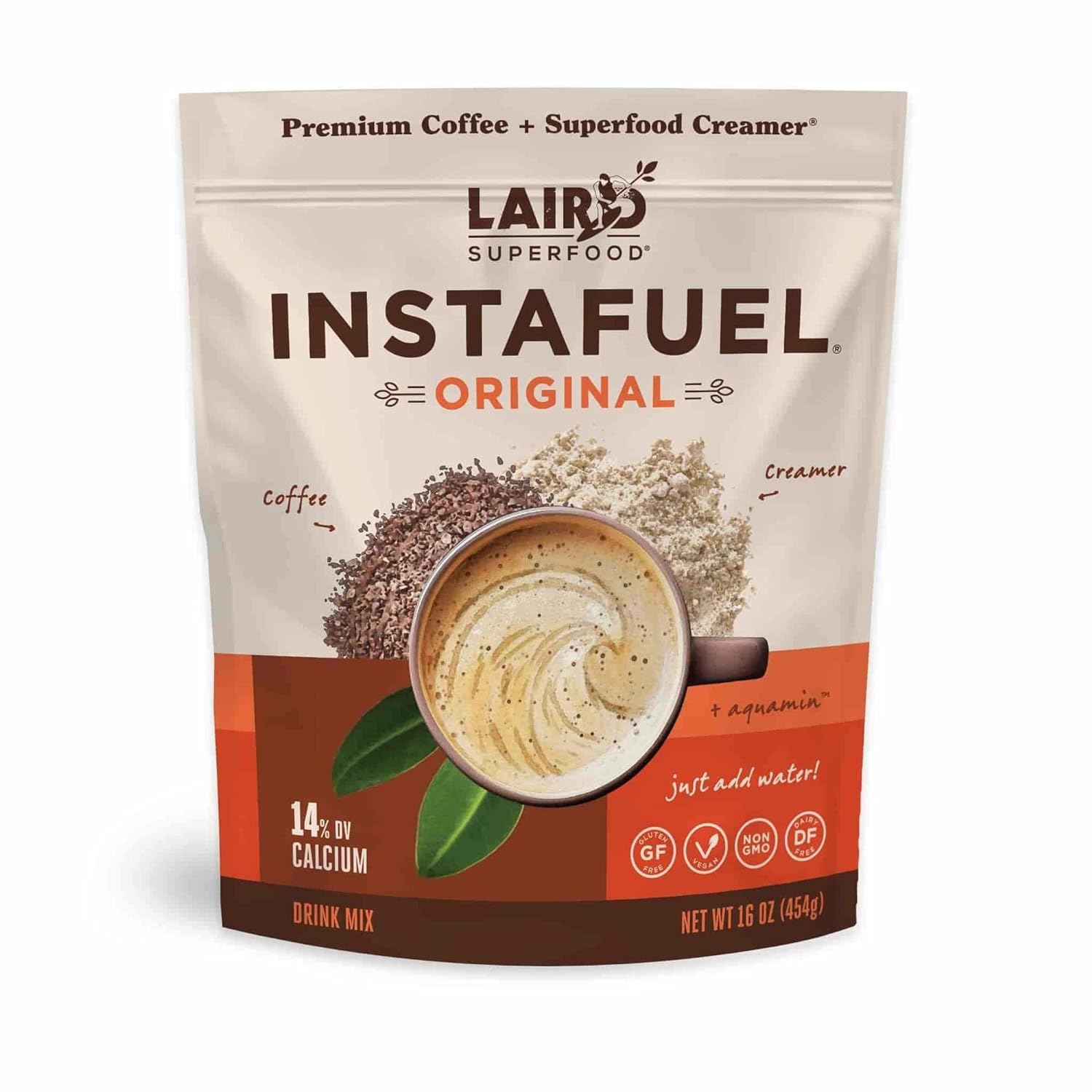 Laird Superfood Instant Latte 100 Arabica Coffee Sweet & Creamy, Non