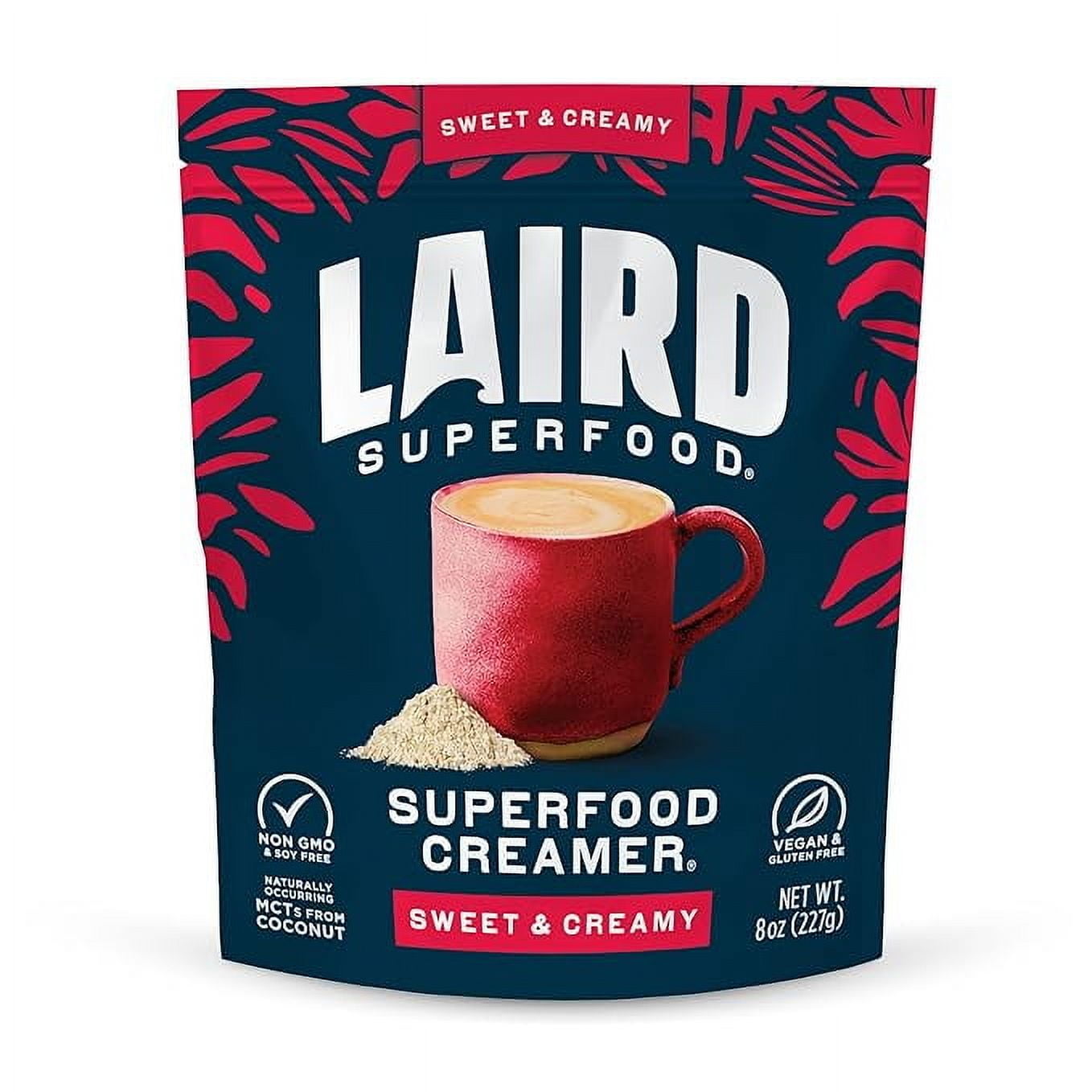 Laird Superfood Non-Dairy Superfood Creamer - Sweet & Creamy - Gluten Free, Non-GMO, Vegan - 8 oz. Bag, Pack of 1