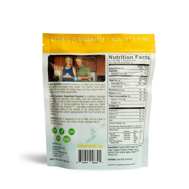 Laird Superfood Turmeric Superfood Creamer, 8 oz