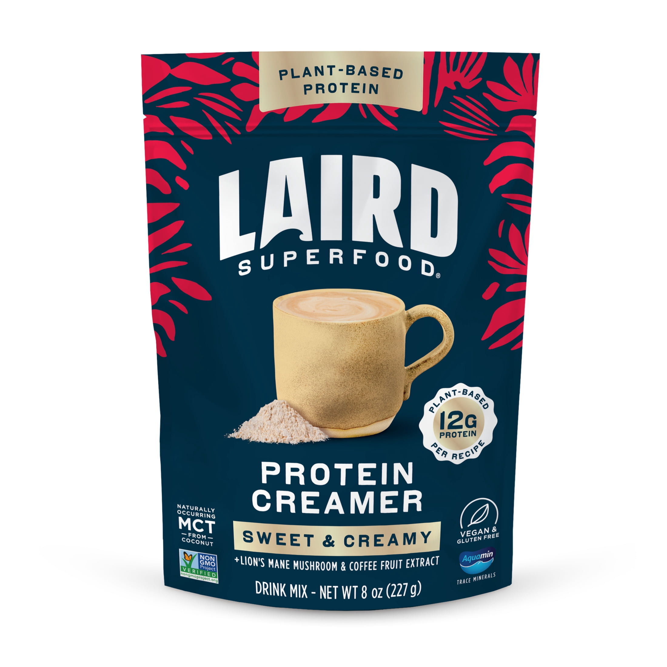 Laird Superfood Protein Creamer with Lion’s Mane Mushroom & Coffee Fruit Extract, Sweet & Creamy, Dairy-Free, Non-GMO, 8oz