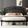 thumbnail image 1 of Laisnet Full Size Metal Platform Bed Frame with Vintage Victorian Headboard & Footboard, 12" Under-Bed Storage, Noise-Free, Black, 1 of 7